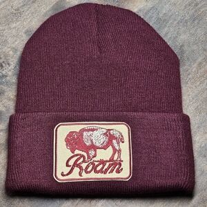 NWT MAROON Soft Knit Beanie With Embroidered Patch